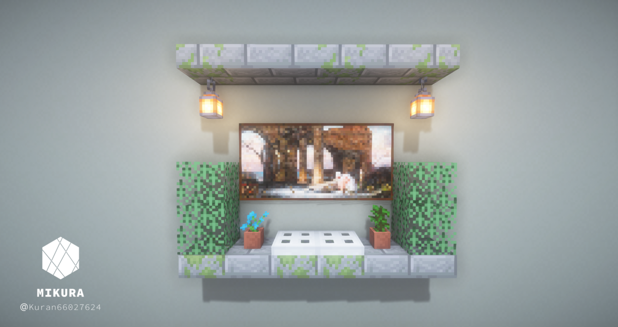 【Minecraft】絵画用の装飾 壁棚デザイン - Minecraft 装飾屋さん